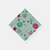 Schattige naai thema servetten groen (Hoek)