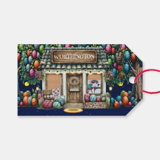 Schattige naaien cadeaulabel (Voorkant (Horizontaal))