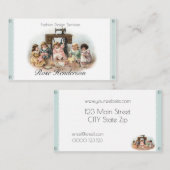 Schattige  naaigarens voor Victoriaans naaien Visitekaartje (Voorkant / Achterkant)