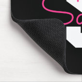 Schattige naam & monogram | Zwart Wit & Roze Muismat (Hoek)