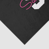 Schattige naam & monogram | Zwart Wit & Roze Tissuepapier (Detail)