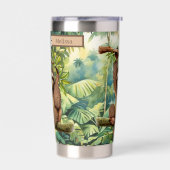 Schattige Naam toevoegen Sloth oerwoud liefhebbers Geïsoleerde Drinkbeker (Links)