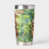 Schattige Naam toevoegen Sloth oerwoud liefhebbers Geïsoleerde Drinkbeker (Links)