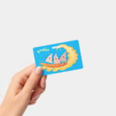 Schattige nacho's maischips surfen cartoon badge (Handheld)