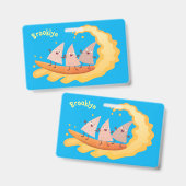 Schattige nacho's maischips surfen cartoon badge (Voor- en achterkant)