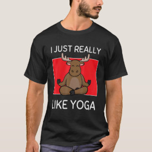 Schattige Namaste Eland Ik Hou Echt Van Yoga Pilat T-shirt