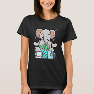 Schattige Namaste Olifant Doet Yoga Tuinieren Koff T-shirt