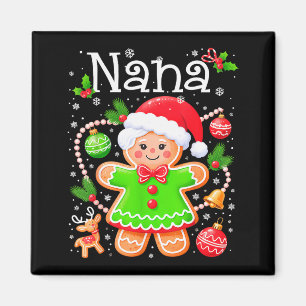 Schattige Nana Peperkoek Familie Bijpassende Kerst Magneet