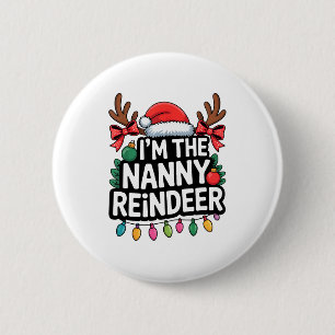 Schattige Nanny Rendier Kerst Familie Matching Hol Ronde Button 5,7 Cm