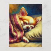 Schattige Napping Chihuahua | Contact houden Briefkaart (Voorkant)