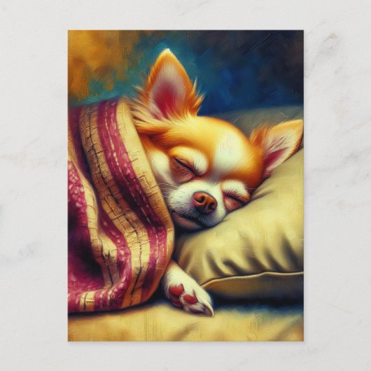 Schattige Napping Chihuahua | Contact houden Briefkaart (Voorkant)