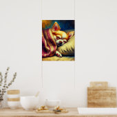 Schattige Napping Chihuahua Poster (Keuken)
