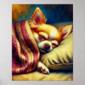 Schattige Napping Chihuahua Poster (Voorkant)