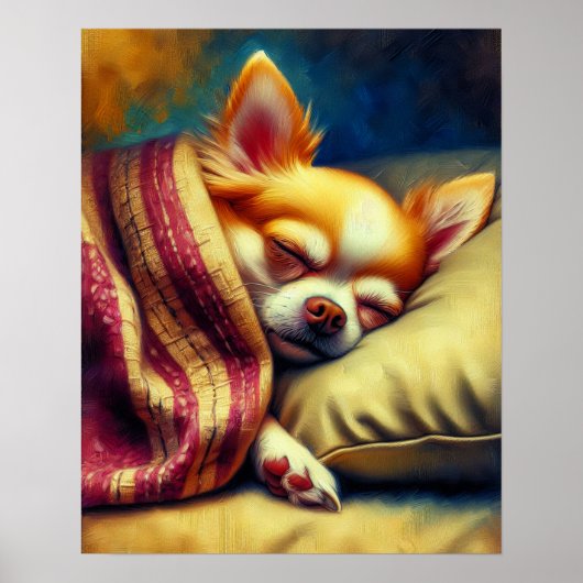 Schattige Napping Chihuahua Poster (Voorkant)