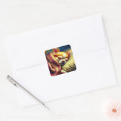Schattige Napping Chihuahua Vierkante Sticker (Envelop)