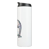 Schattige Narhwal Cadeau Voeg Naam Toe Aquarel Ill Thermosbeker (Geroteerd rechts)