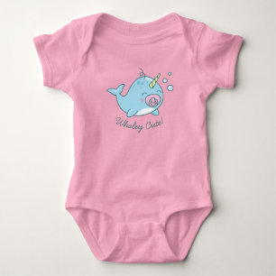 Schattige Narwal Baby Shower Kawaii Walvis Roze Me Romper
