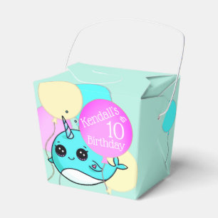 Schattige Narwal, Ballonnen Verjaardagsfeestje Per Bedankdoosjes