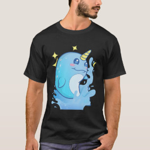 Schattige narwal de eenhoorn van het Zee T-shirt