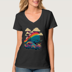 Schattige Narwal Zeewezen Regenbogen Wolken En Nar T-shirt