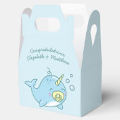 Schattige Narwhal Baby shower Kawaii Bedankdoosjes (Geopend)
