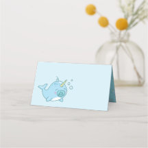 Schattige Narwhal Baby shower Kawaii Blue Boy
