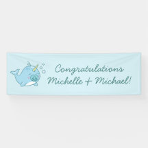 Schattige Narwhal Baby shower Kawaii Blue Boy
