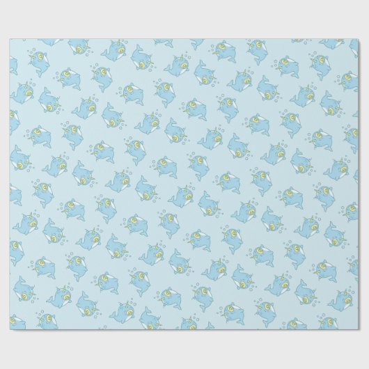 Schattige Narwhal Baby shower Kawaii Cadeaupapier (Vlak)