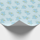 Schattige Narwhal Baby shower Kawaii Cadeaupapier (Hoek)