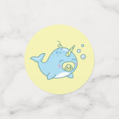 Schattige Narwhal Baby shower Kawaii Confetti (Kleine voorkant)