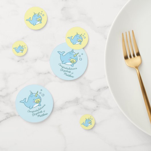 Schattige Narwhal Baby shower Kawaii Confetti (Groep)