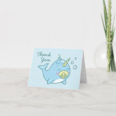 Schattige Narwhal Baby shower Kawaii Dank u Bedankkaart (Voorkant)
