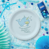 Schattige Narwhal Baby shower Kawaii Papieren Bordje (Feest)