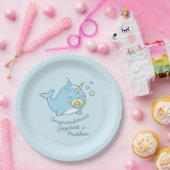Schattige Narwhal Baby shower Kawaii Papieren Bordje (Feest)