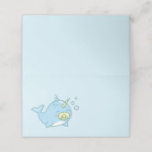 Schattige Narwhal Baby shower Kawaii Plaatskaartje (Buitenkant ongevouwen)