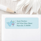 Schattige Narwhal Baby shower Kawaii Roze Meisje Etiket (Insitu)