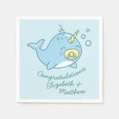 Schattige Narwhal Baby shower Kawaii Servet (Voorkant)