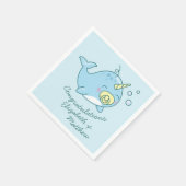 Schattige Narwhal Baby shower Kawaii Servet (Hoek)