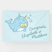 Schattige Narwhal Baby shower Kawaii Spandoek (Horizontaal)