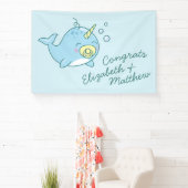 Schattige Narwhal Baby shower Kawaii Spandoek (Insitu)