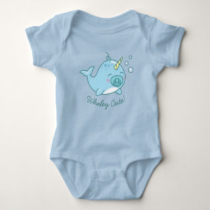 Schattige Narwhal Baby shower Kawaii Whaley Blue B Romper
