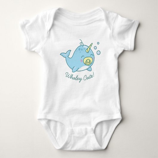 Schattige Narwhal Baby shower Kawaii Whaley Schatt Romper (Voorkant)
