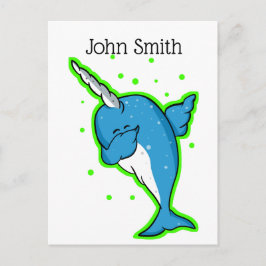 Schattige Narwhal Dabbing Briefkaart