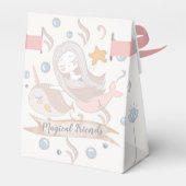 Schattige Narwhal en Zeemeermin Pastels gepersonal Bedankdoosjes (Achterkant)