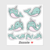 Schattige Narwhal Vinyl Sticker (Vel)