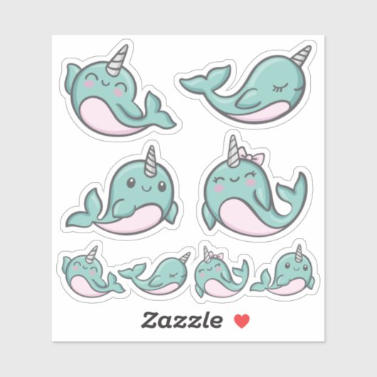 Schattige Narwhal Vinyl Sticker (Vel)