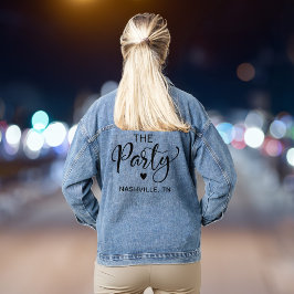 Schattige Nashville vrijgezellenfeest Denim Jacket