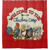 schattige nationale kippenhok welkom douchegordijn (Voorkant)