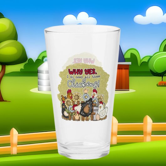 schattige nationale kippenliefhebbers woordkunst glas