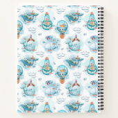 Schattige Nautical Whales Waterverf Pattern Gasten Notitieboek (Achterkant)